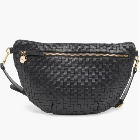 Clare V Handbags - Clare V woven grande fanny crossbody bag in black